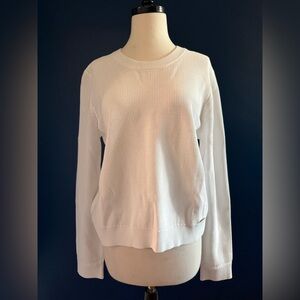 NWT MICHAEL Michael Kors Open Knit Crew Neck Long Sleeve Sweater White Size XL